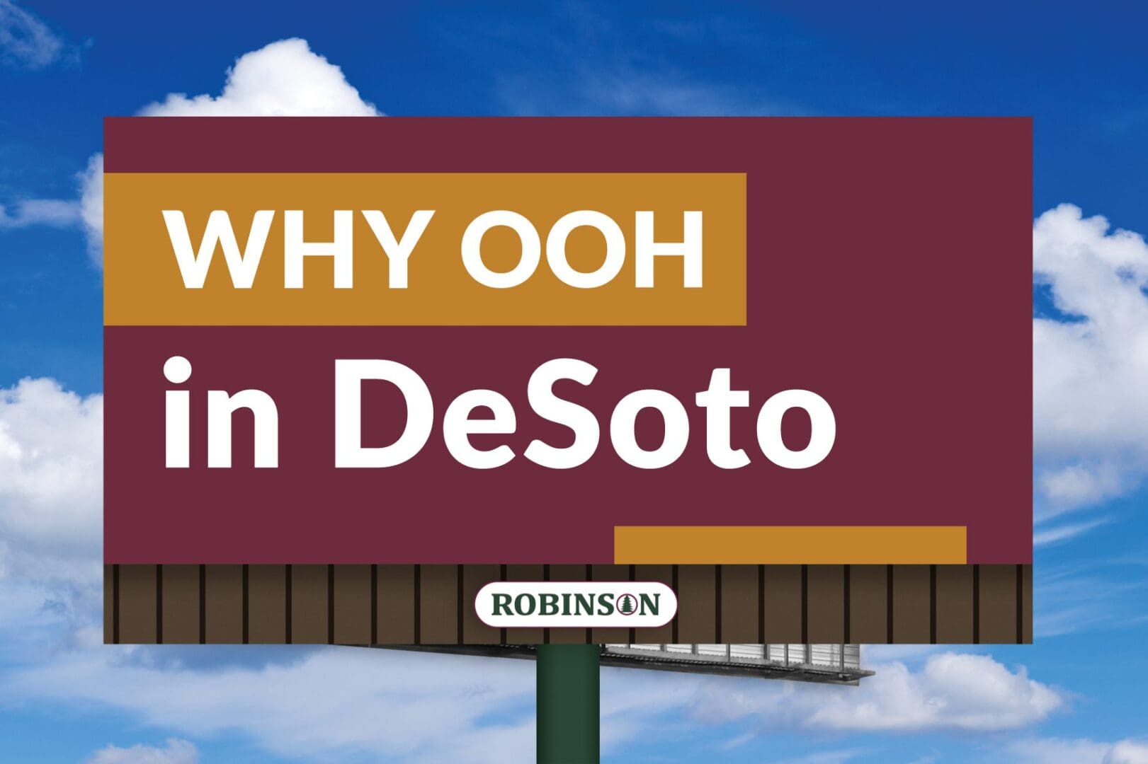 A billboard with the words " why ooh in desoto ".
