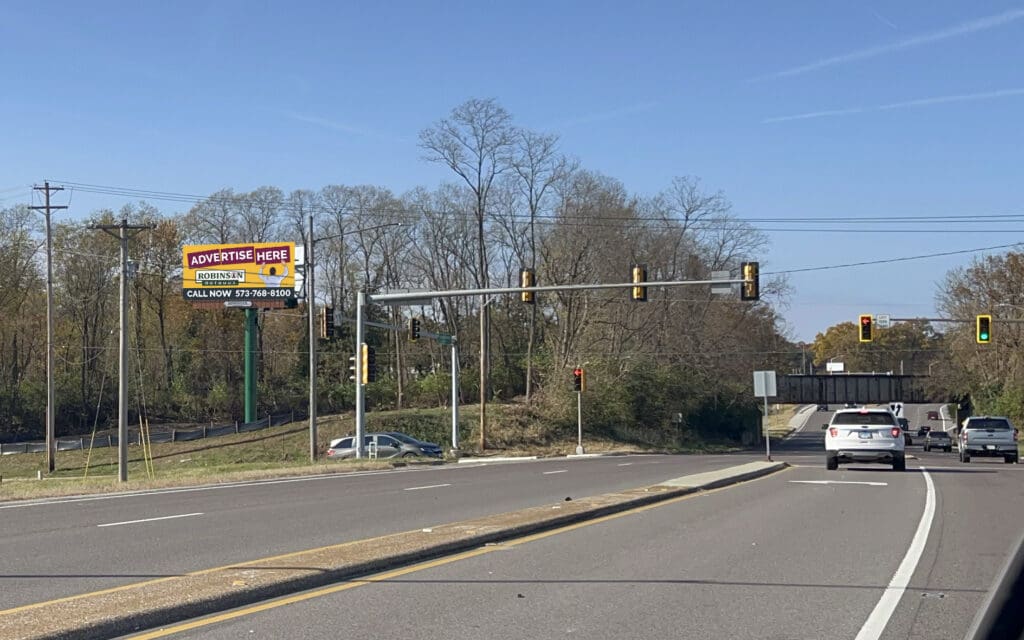 A street sign and traffic lights on the side of a road.