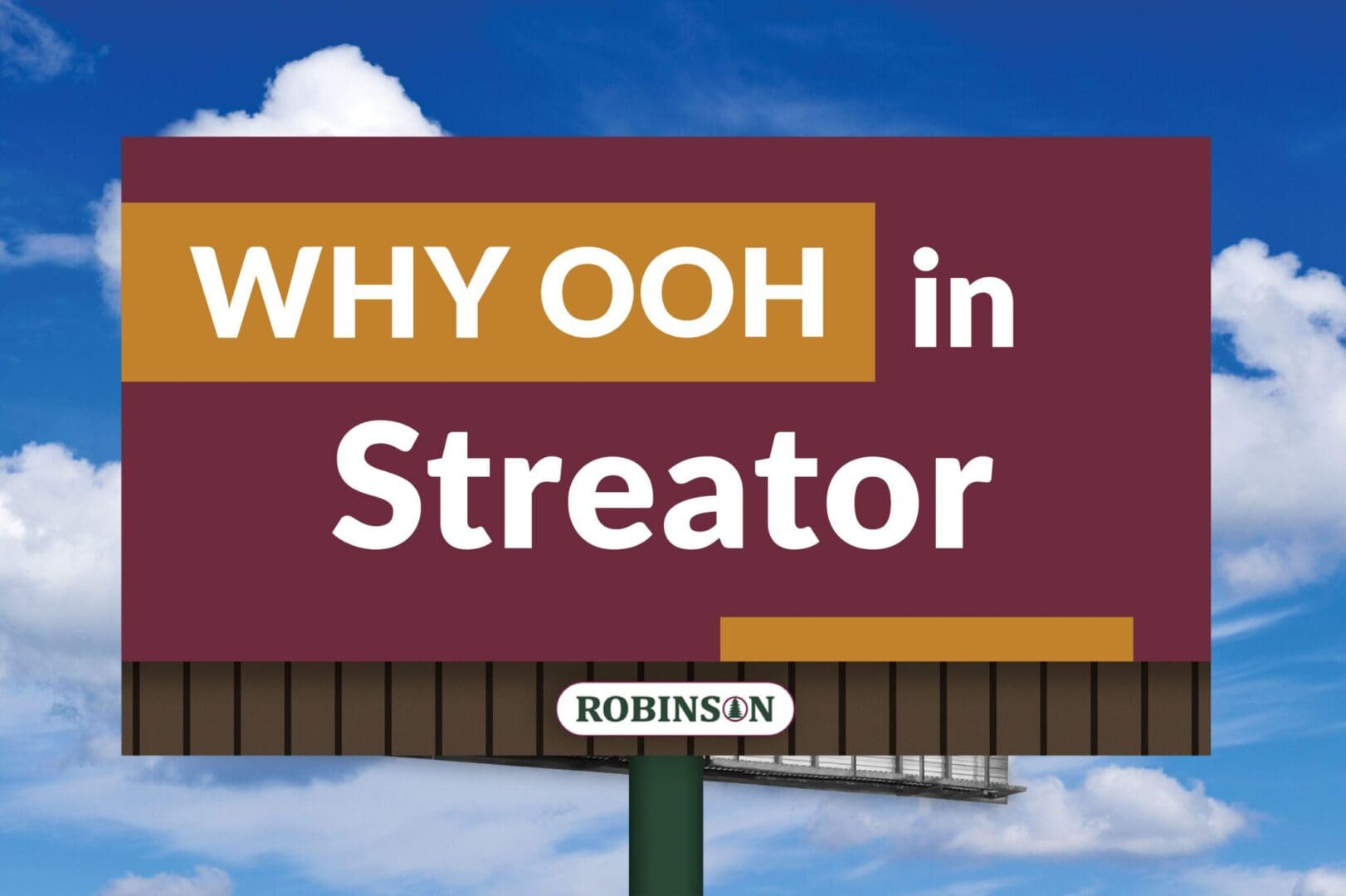 A billboard with the words " why ooh in streator ".