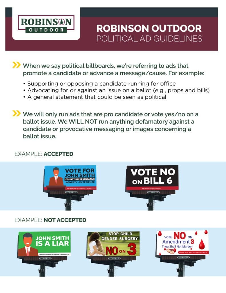 A political ad guidelines for voting.