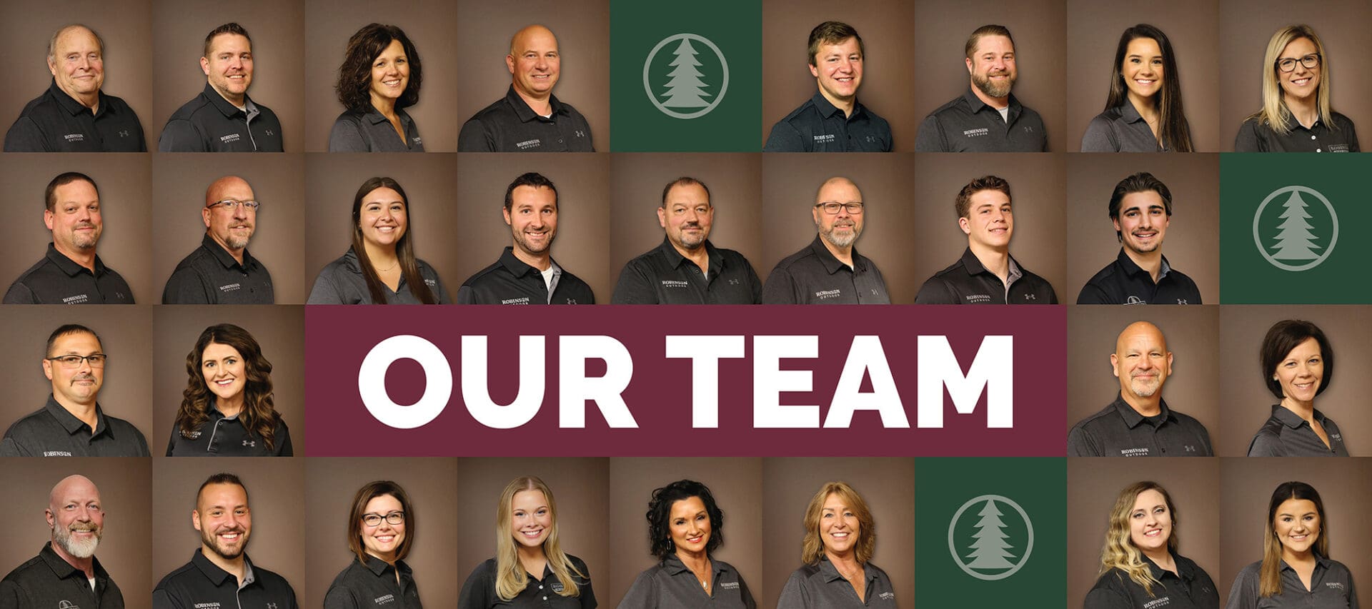 Team members in a group photo collage.