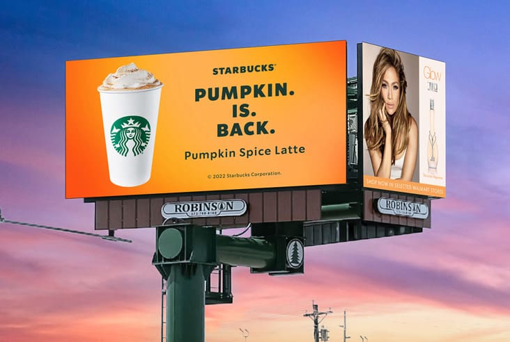 Starbucks pumpkin spice latte billboard